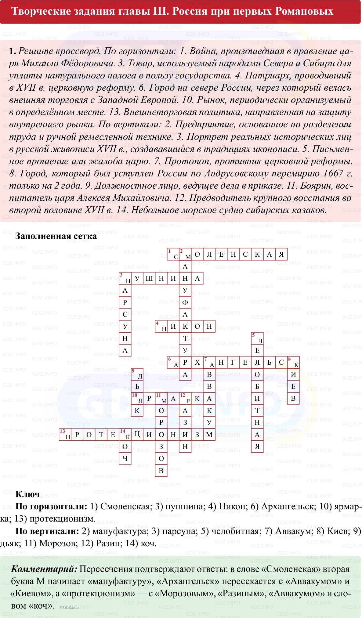 Фото решения 1: Творческие задания главы 3, Номер 1 из ГДЗ по истории России 7 класс: Пазин Р.В., Андреев И.Л. (рабочая тетрадь) 2025г.