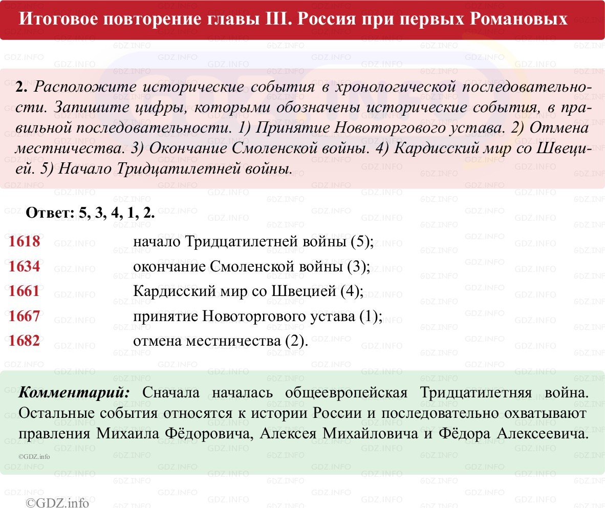 Фото решения 1: Итоги главы 3, Номер 2 из ГДЗ по истории России 7 класс: Пазин Р.В., Андреев И.Л. (рабочая тетрадь) 2025г. Фото решения 1: Итоги главы 3, Номер 2 из ГДЗ по истории России 7 класс: Пазин Р.В., Андреев И.Л. (рабочая тетрадь) 2025г.