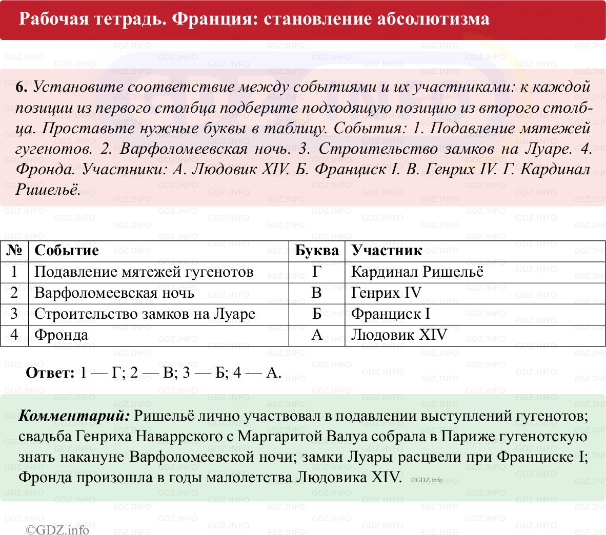 Фото решения 1: Параграф 10, Номер 6 из ГДЗ по истории Нового времени 7 класс: Ведюшкин В.А., Бовыкин Д.Ю. (рабочая тетрадь) 2025г. Фото решения 1: Параграф 10, Номер 6 из ГДЗ по истории Нового времени 7 класс: Ведюшкин В.А., Бовыкин Д.Ю. (рабочая тетрадь) 2025г.