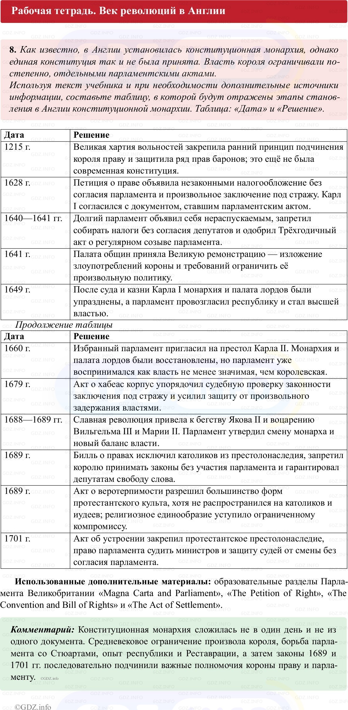 Фото решения 1: Параграф 12, Номер 8 из ГДЗ по истории Нового времени 7 класс: Ведюшкин В.А., Бовыкин Д.Ю. (рабочая тетрадь) 2025г. Фото решения 1: Параграф 12, Номер 8 из ГДЗ по истории Нового времени 7 класс: Ведюшкин В.А., Бовыкин Д.Ю. (рабочая тетрадь) 2025г.