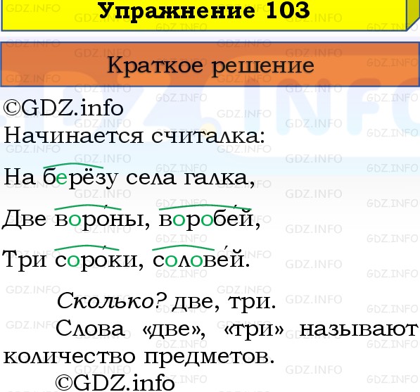Фото решения 1: Номер №103, Часть 1 из ГДЗ по Русскому языку 3 класс: Канакина В.П. 2019г. Фото решения 1: Номер №103, Часть 1 из ГДЗ по Русскому языку 3 класс: Канакина В.П. 2019г.