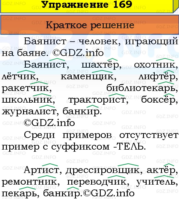 Фото решения 1: Номер №169, Часть 1 из ГДЗ по Русскому языку 3 класс: Канакина В.П. 2019г. Фото решения 1: Номер №169, Часть 1 из ГДЗ по Русскому языку 3 класс: Канакина В.П. 2019г.