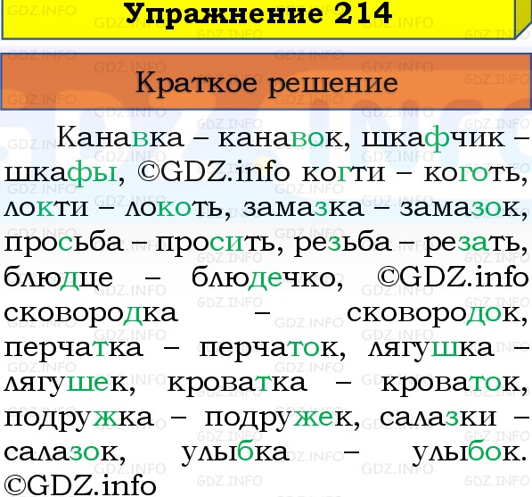 Фото решения 1: Номер №214, Часть 1 из ГДЗ по Русскому языку 3 класс: Канакина В.П. 2019г. Фото решения 1: Номер №214, Часть 1 из ГДЗ по Русскому языку 3 класс: Канакина В.П. 2019г.
