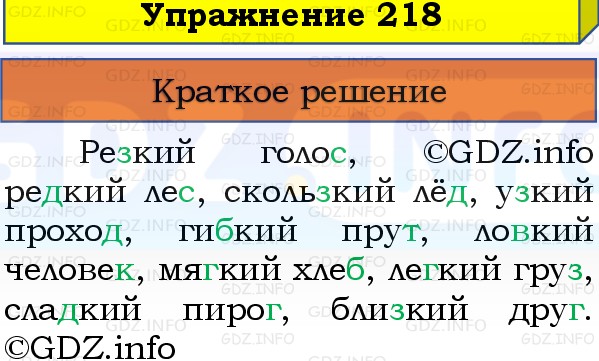 Фото решения 1: Номер №218, Часть 1 из ГДЗ по Русскому языку 3 класс: Канакина В.П. 2019г. Фото решения 1: Номер №218, Часть 1 из ГДЗ по Русскому языку 3 класс: Канакина В.П. 2019г.
