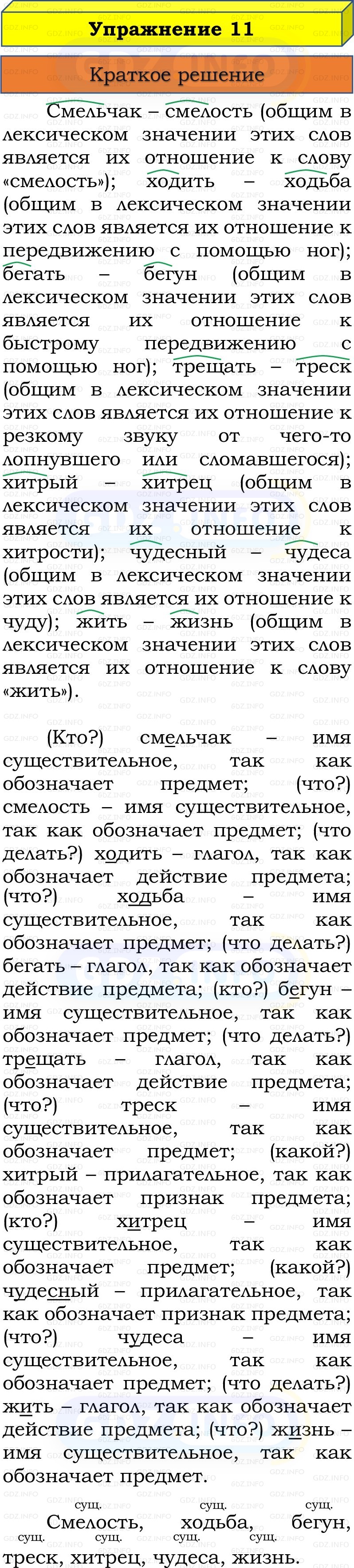Фото решения 1: Номер №11, Часть 2 из ГДЗ по Русскому языку 3 класс: Канакина В.П. 2019г.