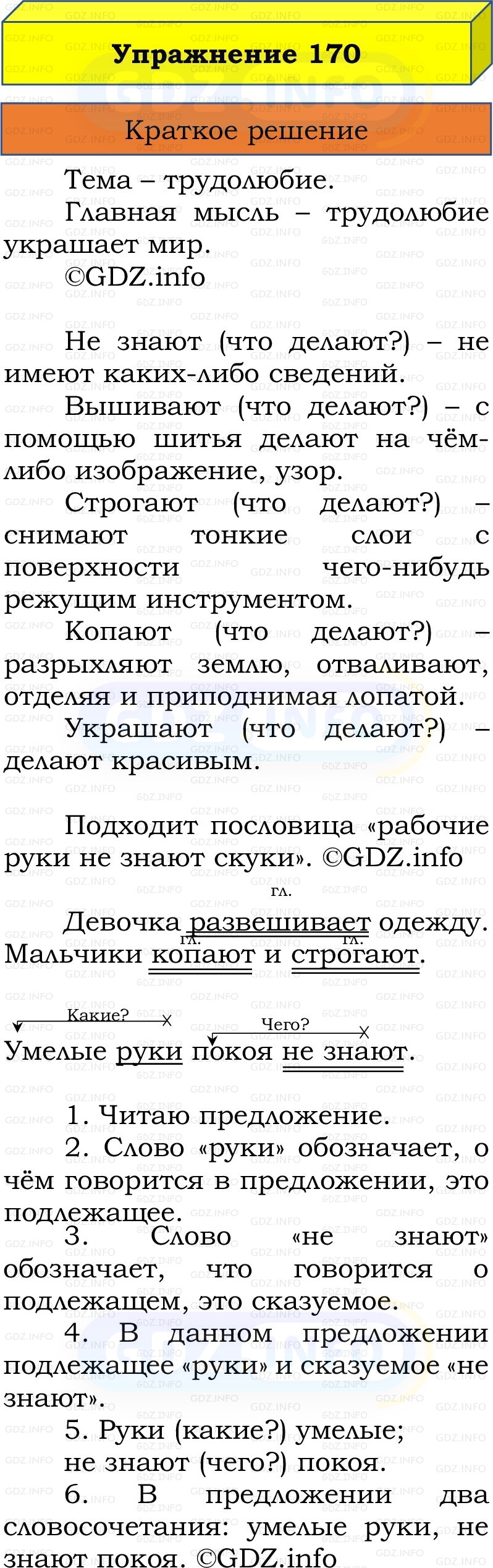 Фото решения 1: Номер №170, Часть 2 из ГДЗ по Русскому языку 3 класс: Канакина В.П. 2019г. Фото решения 1: Номер №170, Часть 2 из ГДЗ по Русскому языку 3 класс: Канакина В.П. 2019г.