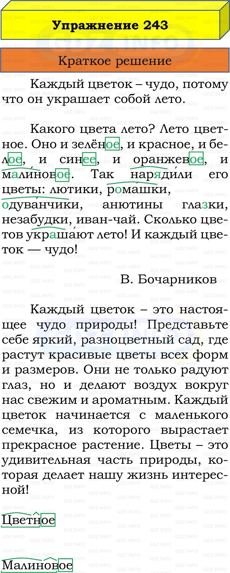 Фото решения 1: Номер №246, Часть 2 из ГДЗ по Русскому языку 3 класс: Канакина В.П. 2019г.
