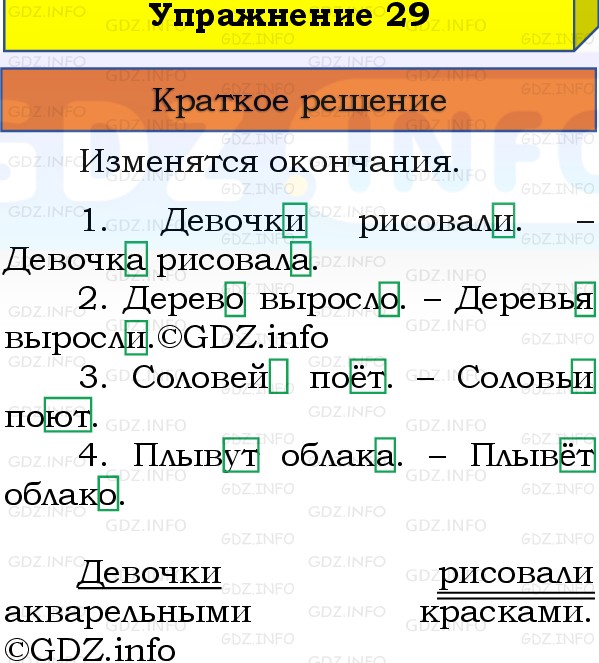 Фото решения 1: Номер №29, Часть 2 из ГДЗ по Русскому языку 3 класс: Канакина В.П. 2019г. Фото решения 1: Номер №29, Часть 2 из ГДЗ по Русскому языку 3 класс: Канакина В.П. 2019г.