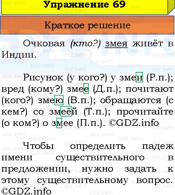 Фото решения 1: Номер №69, Часть 2 из ГДЗ по Русскому языку 3 класс: Канакина В.П. 2019г.