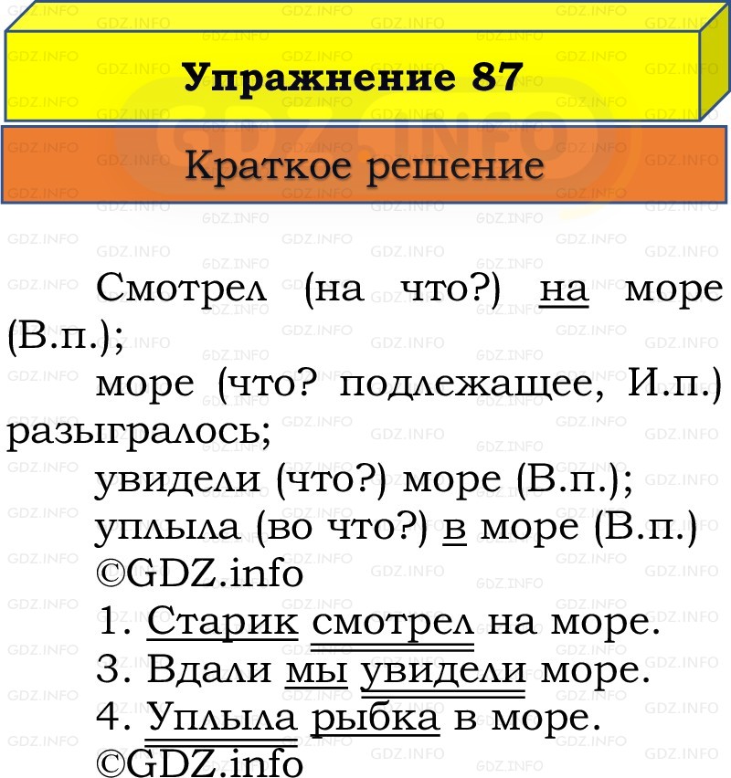 Фото решения 1: Номер №87, Часть 2 из ГДЗ по Русскому языку 3 класс: Канакина В.П. 2019г. Фото решения 1: Номер №87, Часть 2 из ГДЗ по Русскому языку 3 класс: Канакина В.П. 2019г.