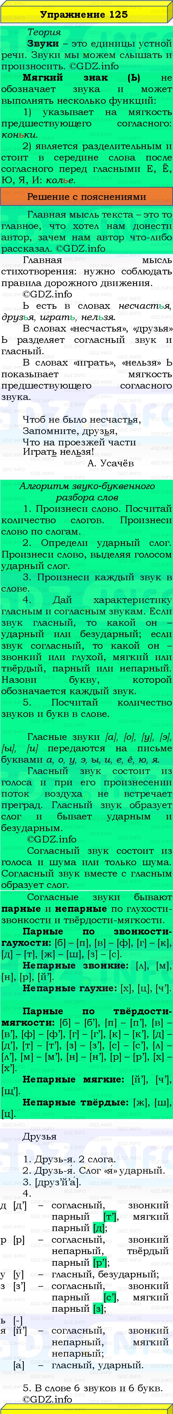 Фото решения 3: Номер №125, Часть 1 из ГДЗ по Русскому языку 3 класс: Канакина В.П. 2019г. Фото решения 3: Номер №125, Часть 1 из ГДЗ по Русскому языку 3 класс: Канакина В.П. 2019г.