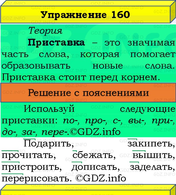 Фото решения 3: Номер №160, Часть 1 из ГДЗ по Русскому языку 3 класс: Канакина В.П. 2019г. Фото решения 3: Номер №160, Часть 1 из ГДЗ по Русскому языку 3 класс: Канакина В.П. 2019г.