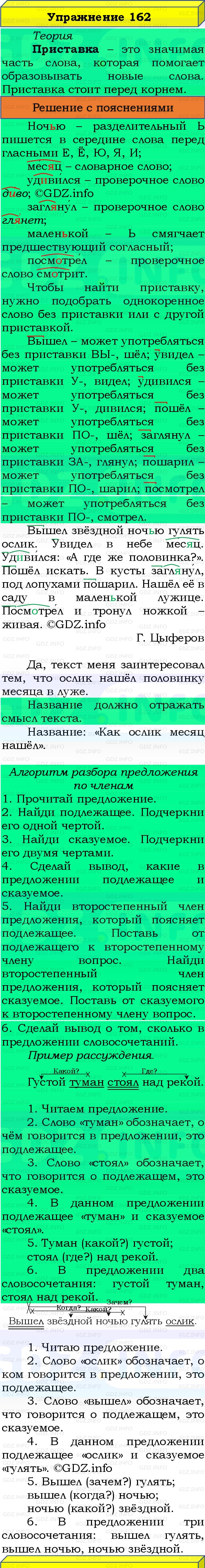 Фото решения 3: Номер №162, Часть 1 из ГДЗ по Русскому языку 3 класс: Канакина В.П. 2019г. Фото решения 3: Номер №162, Часть 1 из ГДЗ по Русскому языку 3 класс: Канакина В.П. 2019г.
