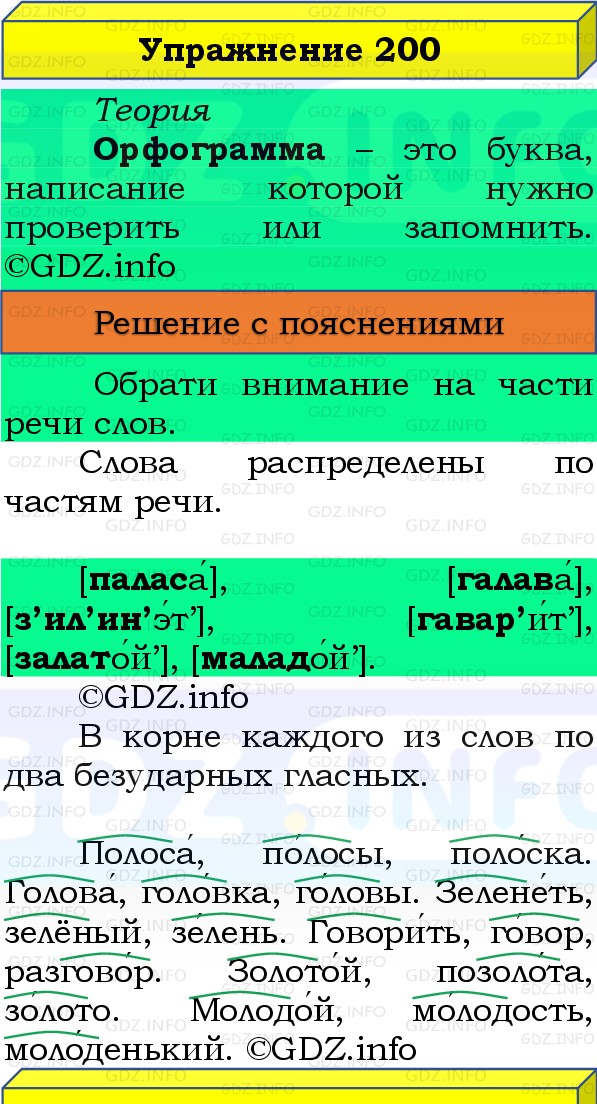 Фото решения 3: Номер №200, Часть 1 из ГДЗ по Русскому языку 3 класс: Канакина В.П. 2019г. Фото решения 3: Номер №200, Часть 1 из ГДЗ по Русскому языку 3 класс: Канакина В.П. 2019г.