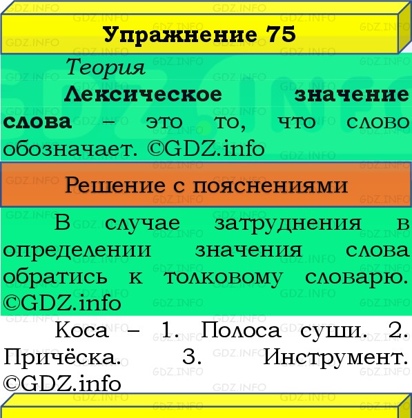 Фото решения 3: Номер №75, Часть 1 из ГДЗ по Русскому языку 3 класс: Канакина В.П. 2019г. Фото решения 3: Номер №75, Часть 1 из ГДЗ по Русскому языку 3 класс: Канакина В.П. 2019г.