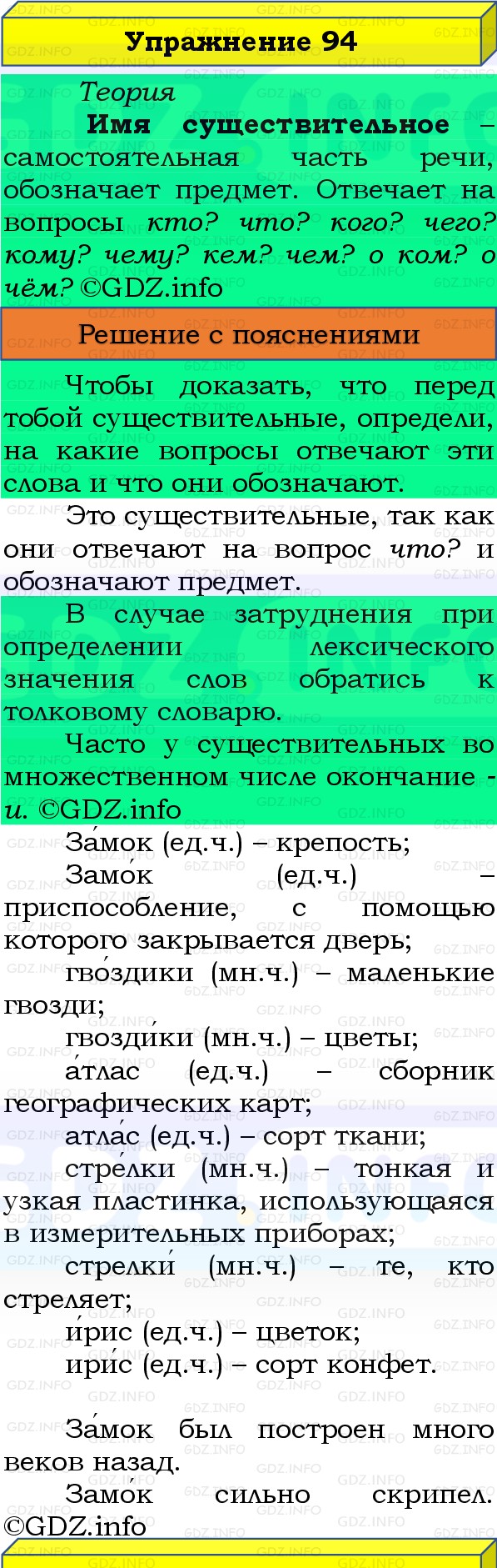 Фото решения 3: Номер №94, Часть 1 из ГДЗ по Русскому языку 3 класс: Канакина В.П. 2019г. Фото решения 3: Номер №94, Часть 1 из ГДЗ по Русскому языку 3 класс: Канакина В.П. 2019г.