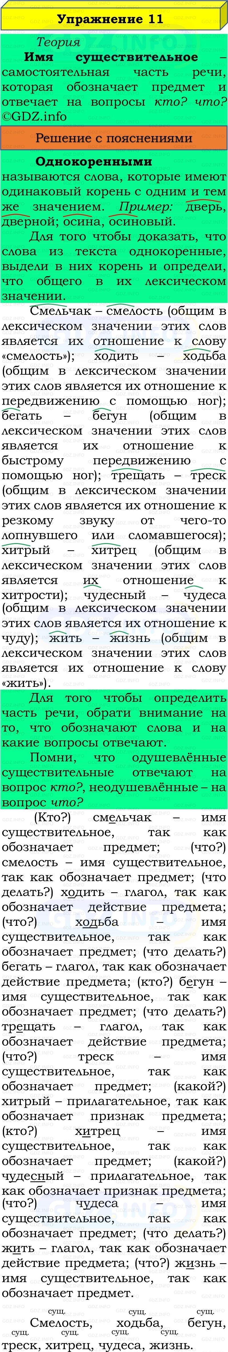 Фото решения 3: Номер №11, Часть 2 из ГДЗ по Русскому языку 3 класс: Канакина В.П. 2019г.