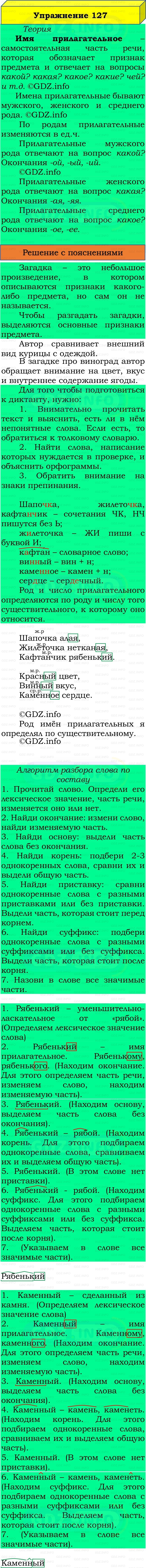 Фото решения 3: Номер №127, Часть 2 из ГДЗ по Русскому языку 3 класс: Канакина В.П. 2019г. Фото решения 3: Номер №127, Часть 2 из ГДЗ по Русскому языку 3 класс: Канакина В.П. 2019г.