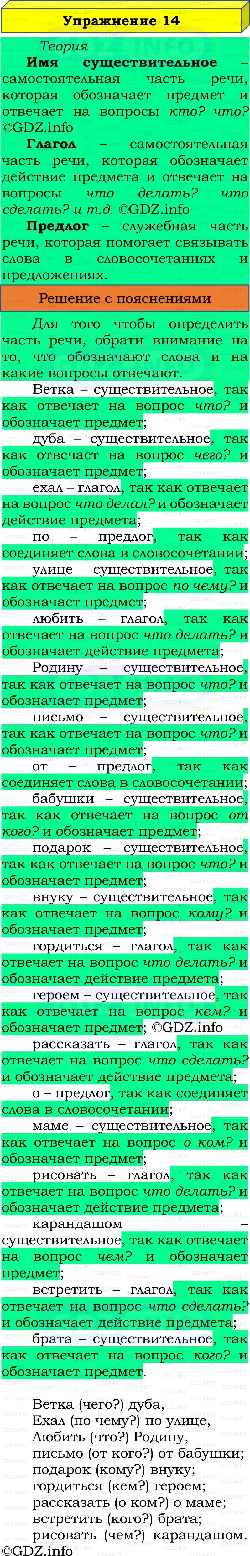 Фото решения 3: Номер №14, Часть 2 из ГДЗ по Русскому языку 3 класс: Канакина В.П. 2019г. Фото решения 3: Номер №14, Часть 2 из ГДЗ по Русскому языку 3 класс: Канакина В.П. 2019г.