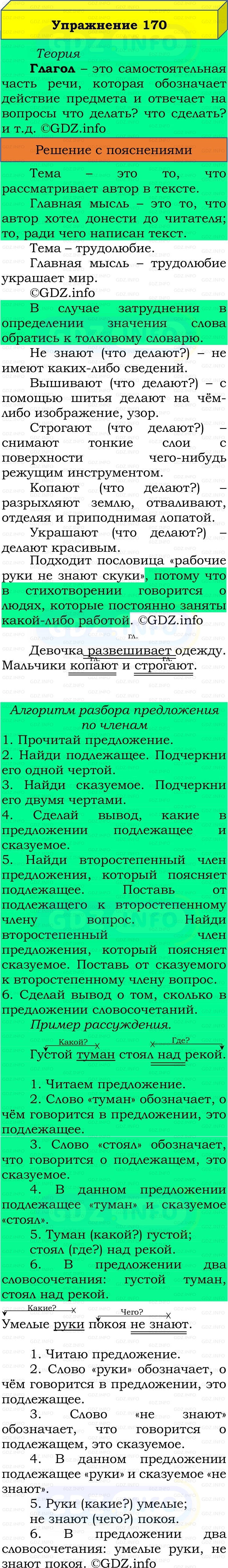 Фото решения 3: Номер №170, Часть 2 из ГДЗ по Русскому языку 3 класс: Канакина В.П. 2019г. Фото решения 3: Номер №170, Часть 2 из ГДЗ по Русскому языку 3 класс: Канакина В.П. 2019г.