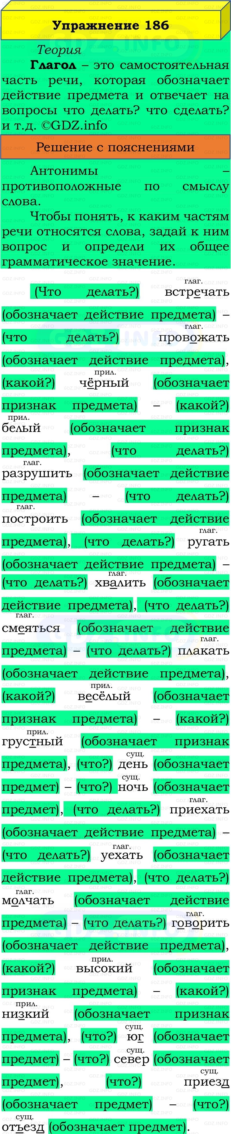 Фото решения 3: Номер №186, Часть 2 из ГДЗ по Русскому языку 3 класс: Канакина В.П. 2019г. Фото решения 3: Номер №186, Часть 2 из ГДЗ по Русскому языку 3 класс: Канакина В.П. 2019г.