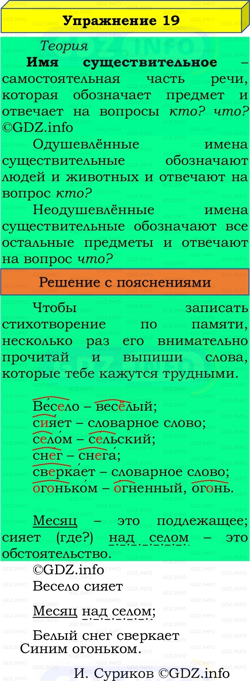 Фото решения 3: Номер №19, Часть 2 из ГДЗ по Русскому языку 3 класс: Канакина В.П. 2019г. Фото решения 3: Номер №19, Часть 2 из ГДЗ по Русскому языку 3 класс: Канакина В.П. 2019г.