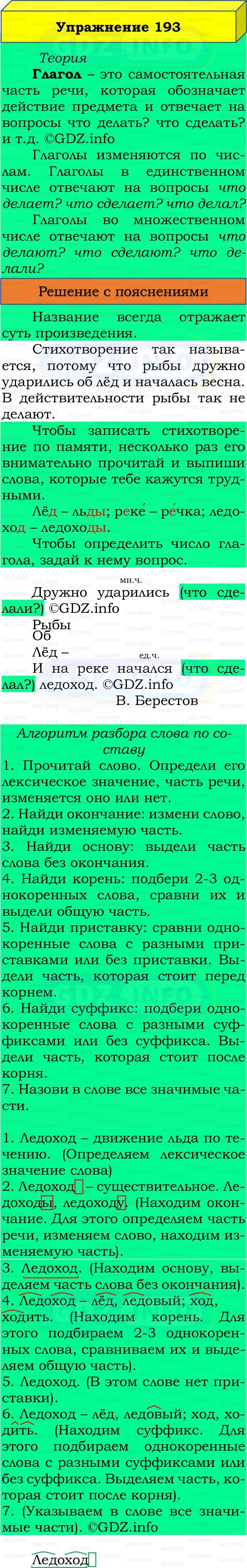 Фото решения 3: Номер №193, Часть 2 из ГДЗ по Русскому языку 3 класс: Канакина В.П. 2019г. Фото решения 3: Номер №193, Часть 2 из ГДЗ по Русскому языку 3 класс: Канакина В.П. 2019г.