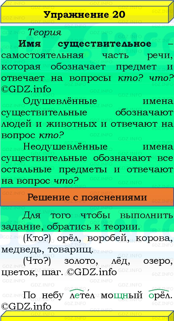 Фото решения 3: Номер №20, Часть 2 из ГДЗ по Русскому языку 3 класс: Канакина В.П. 2019г. Фото решения 3: Номер №20, Часть 2 из ГДЗ по Русскому языку 3 класс: Канакина В.П. 2019г.