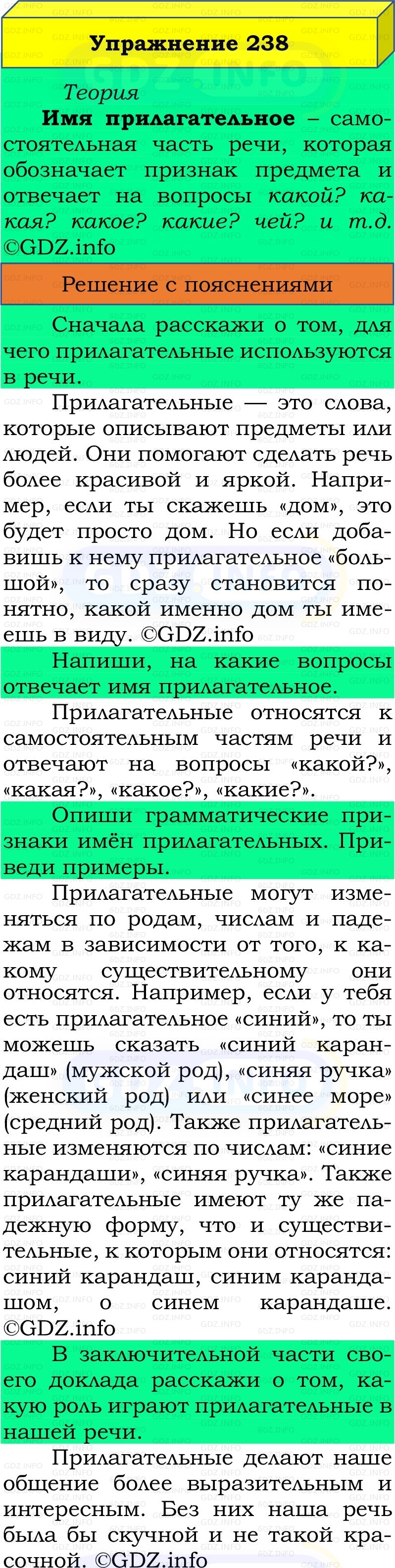 Фото решения 3: Номер №238, Часть 2 из ГДЗ по Русскому языку 3 класс: Канакина В.П. 2019г.