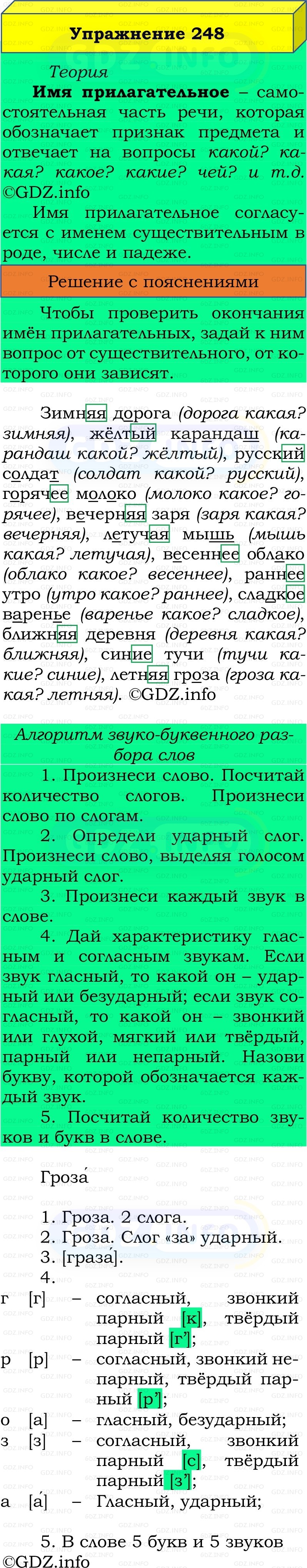 Фото решения 3: Номер №248, Часть 2 из ГДЗ по Русскому языку 3 класс: Канакина В.П. 2019г.