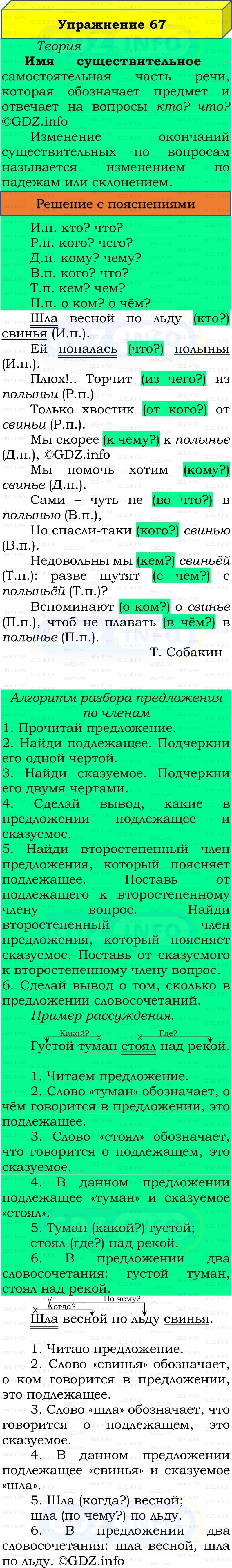 Фото решения 3: Номер №67, Часть 2 из ГДЗ по Русскому языку 3 класс: Канакина В.П. 2019г. Фото решения 3: Номер №67, Часть 2 из ГДЗ по Русскому языку 3 класс: Канакина В.П. 2019г.