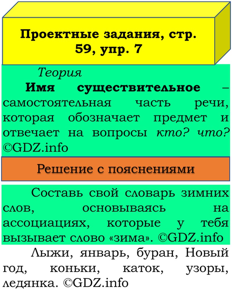 Фото решения 3: Наши проекты, страницы 58-59 №1, Часть 2 из ГДЗ по Русскому языку 3 класс: Канакина В.П. 2019г. (7) Фото решения 3: Наши проекты, страницы 58-59 №1, Часть 2 из ГДЗ по Русскому языку 3 класс: Канакина В.П. 2019г. (7)