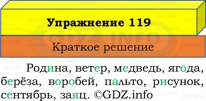 Фото решения 1: Номер №119, Часть 1 из ГДЗ по Русскому языку 2 класс: Канакина В.П. 2022г. Фото решения 1: Номер №119, Часть 1 из ГДЗ по Русскому языку 2 класс: Канакина В.П. 2022г.