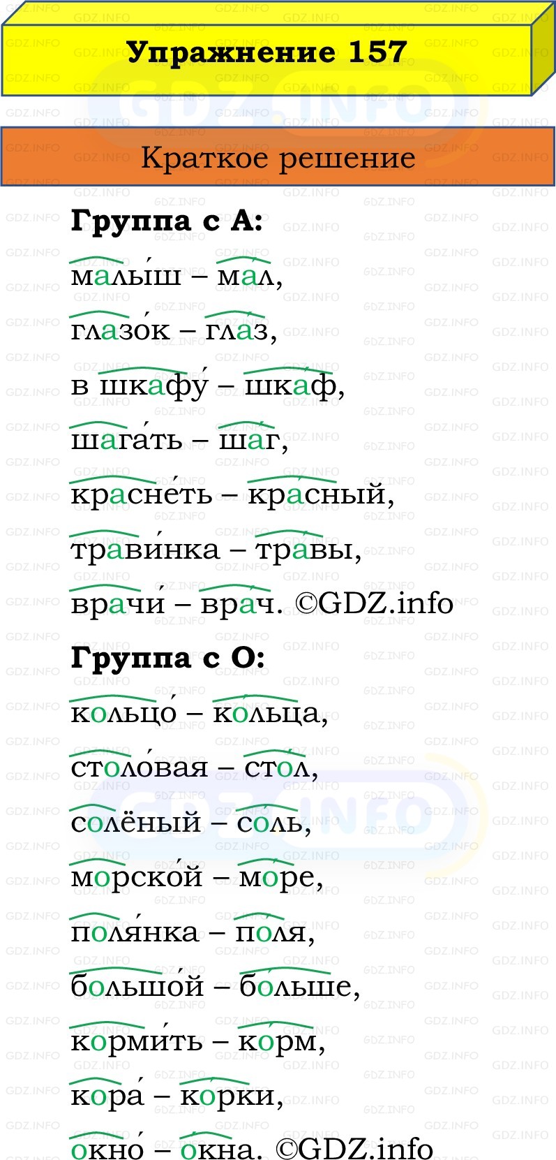 Фото решения 1: Номер №157, Часть 1 из ГДЗ по Русскому языку 2 класс: Канакина В.П. 2022г. Фото решения 1: Номер №157, Часть 1 из ГДЗ по Русскому языку 2 класс: Канакина В.П. 2022г.