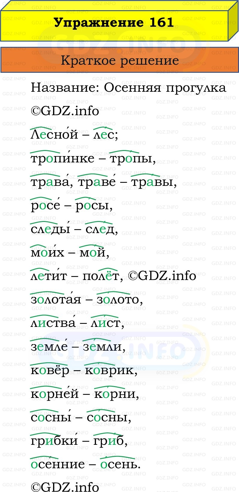 Фото решения 1: Номер №161, Часть 1 из ГДЗ по Русскому языку 2 класс: Канакина В.П. 2022г. Фото решения 1: Номер №161, Часть 1 из ГДЗ по Русскому языку 2 класс: Канакина В.П. 2022г.