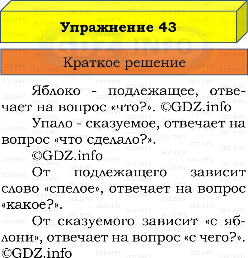 Фото решения 1: Номер №43, Часть 1 из ГДЗ по Русскому языку 2 класс: Канакина В.П. 2022г. Фото решения 1: Номер №43, Часть 1 из ГДЗ по Русскому языку 2 класс: Канакина В.П. 2022г.