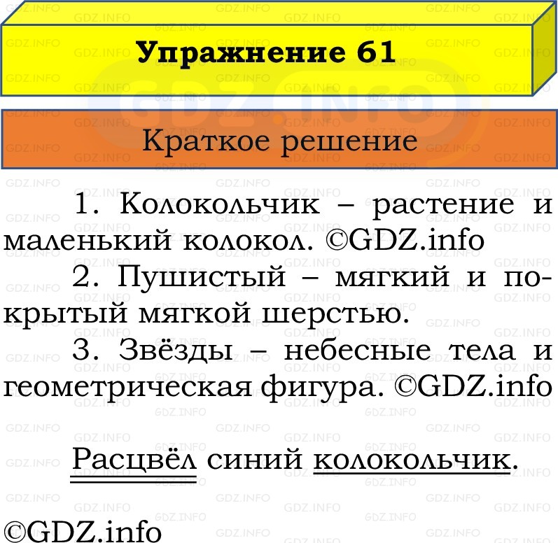 Фото решения 1: Номер №61, Часть 1 из ГДЗ по Русскому языку 2 класс: Канакина В.П. 2022г. Фото решения 1: Номер №61, Часть 1 из ГДЗ по Русскому языку 2 класс: Канакина В.П. 2022г.