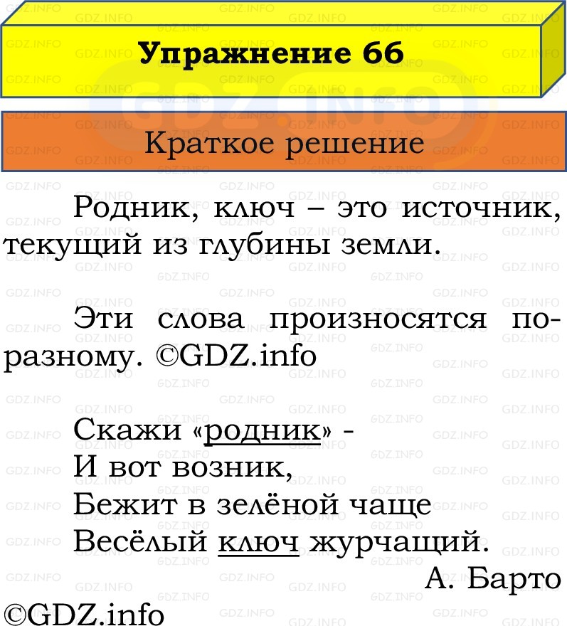 Фото решения 1: Номер №66, Часть 1 из ГДЗ по Русскому языку 2 класс: Канакина В.П. 2022г. Фото решения 1: Номер №66, Часть 1 из ГДЗ по Русскому языку 2 класс: Канакина В.П. 2022г.
