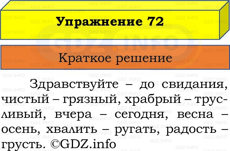Фото решения 1: Номер №72, Часть 1 из ГДЗ по Русскому языку 2 класс: Канакина В.П. 2022г. Фото решения 1: Номер №72, Часть 1 из ГДЗ по Русскому языку 2 класс: Канакина В.П. 2022г.