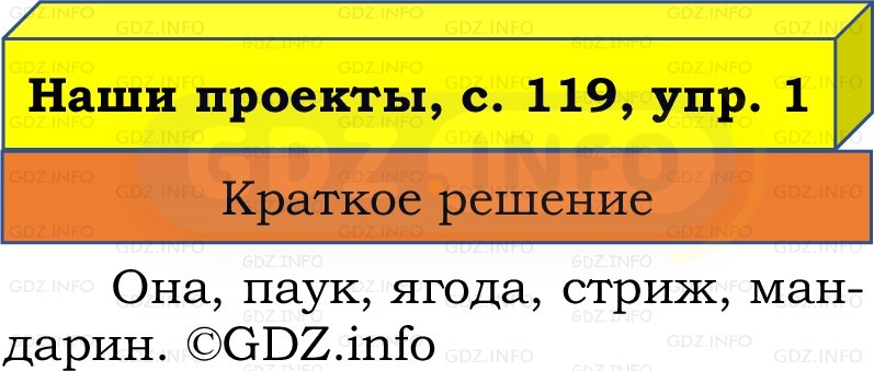 Фото решения 1: Наши проекты, страница 119 №1, Часть 1 из ГДЗ по Русскому языку 2 класс: Канакина В.П. 2022г. Фото решения 1: Наши проекты, страница 119 №1, Часть 1 из ГДЗ по Русскому языку 2 класс: Канакина В.П. 2022г.