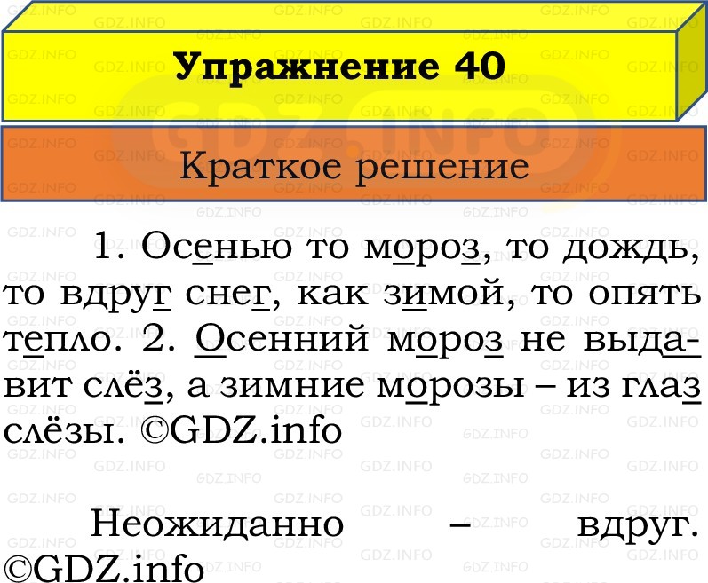 Фото решения 1: Номер №40, Часть 2 из ГДЗ по Русскому языку 2 класс: Канакина В.П. 2022г. Фото решения 1: Номер №40, Часть 2 из ГДЗ по Русскому языку 2 класс: Канакина В.П. 2022г.