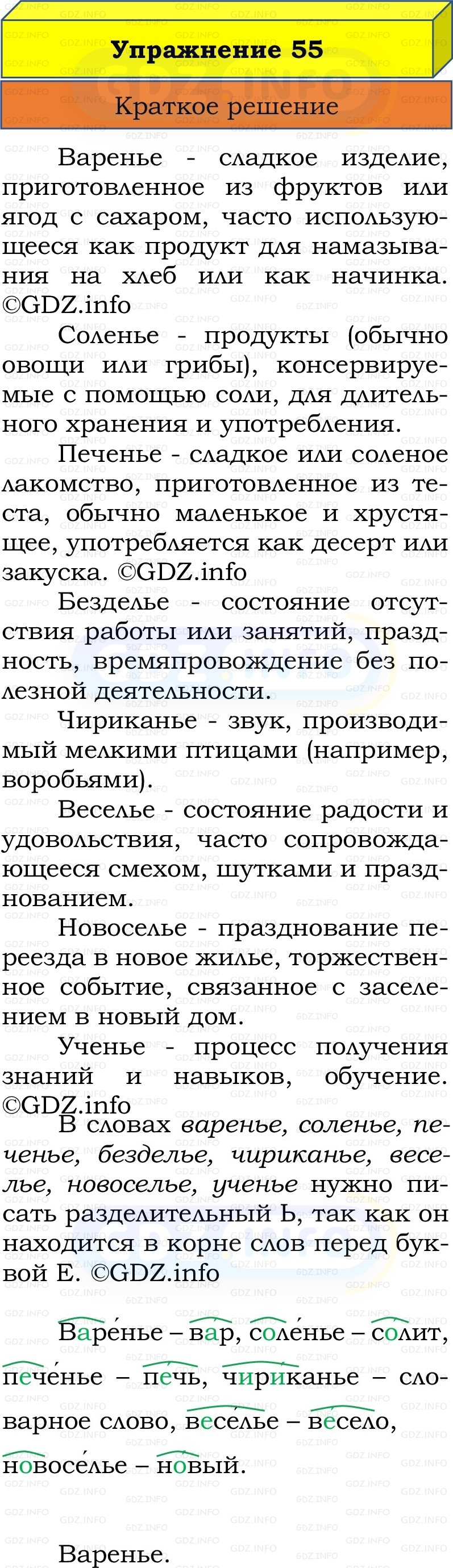 Фото решения 1: Номер №55, Часть 2 из ГДЗ по Русскому языку 2 класс: Канакина В.П. 2022г. Фото решения 1: Номер №55, Часть 2 из ГДЗ по Русскому языку 2 класс: Канакина В.П. 2022г.
