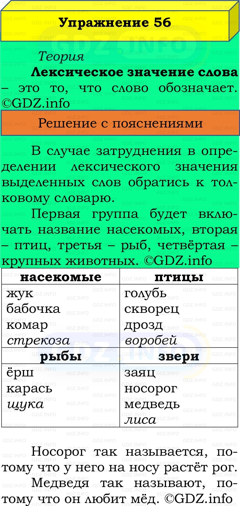 Фото решения 2: Номер №56, Часть 1 из ГДЗ по Русскому языку 2 класс: Канакина В.П. 2022г. Фото решения 2: Номер №56, Часть 1 из ГДЗ по Русскому языку 2 класс: Канакина В.П. 2022г.