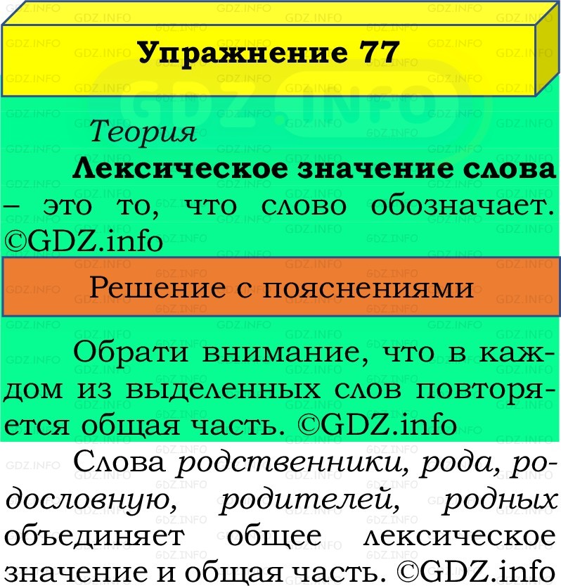 Фото решения 2: Номер №77, Часть 1 из ГДЗ по Русскому языку 2 класс: Канакина В.П. 2022г.