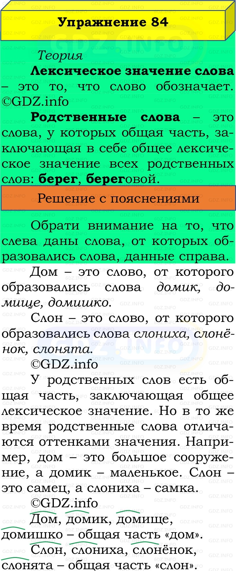 Фото решения 2: Номер №84, Часть 1 из ГДЗ по Русскому языку 2 класс: Канакина В.П. 2022г. Фото решения 2: Номер №84, Часть 1 из ГДЗ по Русскому языку 2 класс: Канакина В.П. 2022г.