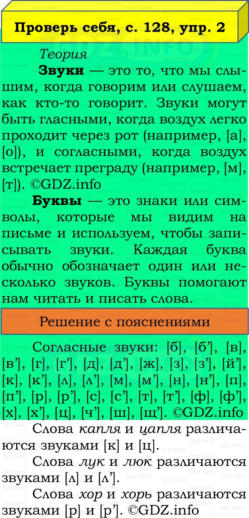 Фото решения 2: Проверь себя, страница 128 №2, Часть 1 из ГДЗ по Русскому языку 2 класс: Канакина В.П. 2022г. Фото решения 2: Проверь себя, страница 128 №2, Часть 1 из ГДЗ по Русскому языку 2 класс: Канакина В.П. 2022г.