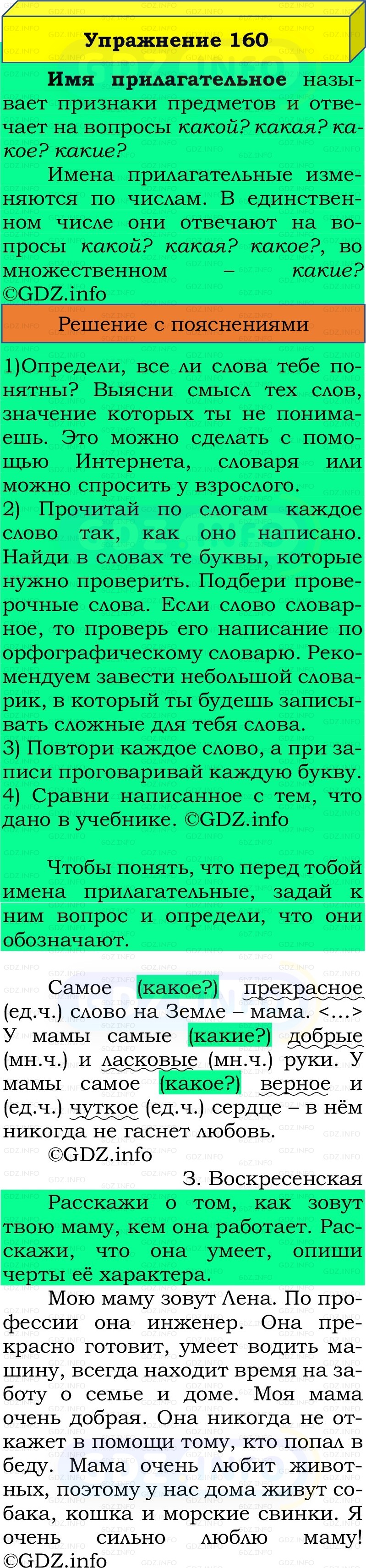 Фото решения 2: Номер №160, Часть 2 из ГДЗ по Русскому языку 2 класс: Канакина В.П. 2022г. Фото решения 2: Номер №160, Часть 2 из ГДЗ по Русскому языку 2 класс: Канакина В.П. 2022г.