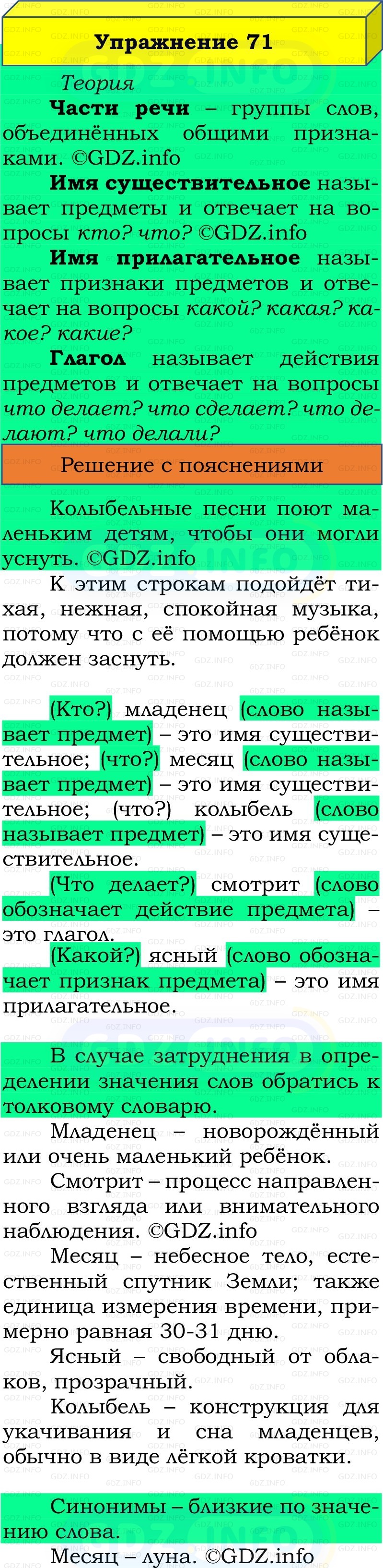 Фото решения 2: Номер №71, Часть 2 из ГДЗ по Русскому языку 2 класс: Канакина В.П. 2022г. Фото решения 2: Номер №71, Часть 2 из ГДЗ по Русскому языку 2 класс: Канакина В.П. 2022г.