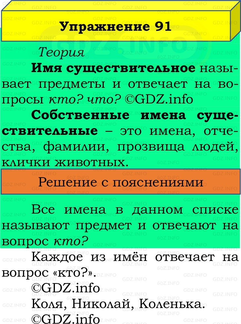 Фото решения 2: Номер №91, Часть 2 из ГДЗ по Русскому языку 2 класс: Канакина В.П. 2022г.