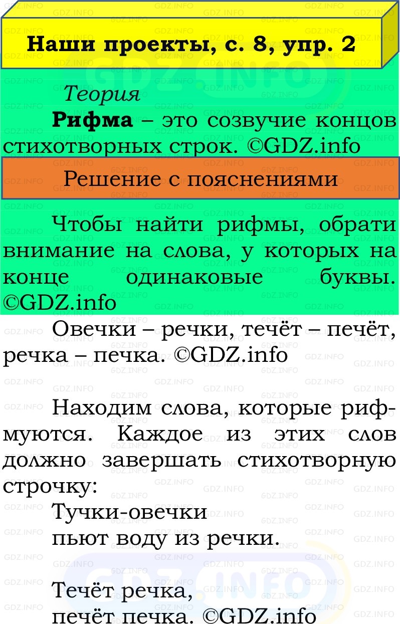 Фото решения 2: Наши проекты, страница 8 №2, Часть 2 из ГДЗ по Русскому языку 2 класс: Канакина В.П. 2022г. Фото решения 2: Наши проекты, страница 8 №2, Часть 2 из ГДЗ по Русскому языку 2 класс: Канакина В.П. 2022г.